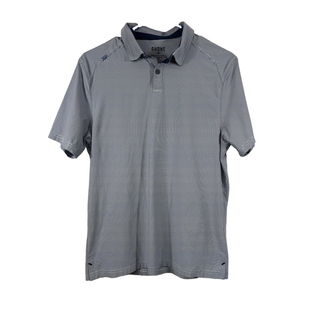 Rhone Polo Shirt Mens S Navy Stripe Italian Fabric Golf Commuter Preppy Gorpcore